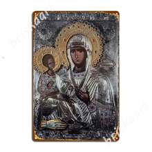 Church Icon Of Mother Of God (Mary) And Child Jesus Christ Metal Signs Painting Décor Cinema pub Designing Tin sign Posters 2024 - buy cheap