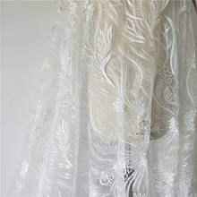 Vestido de boda con lentejuelas bordadas, tejido de alta gama, europeo y americano, con hojas de verano, suave, con lentejuelas, DIY 2024 - compra barato