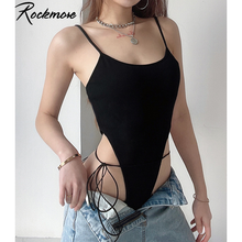 Rockmore Sexy Backless Skinny Tank Bodysuit Rompers Sleeveless Jumpsuit Black Casual Body Suit Femme Tops Solid Summer Fashion 2024 - buy cheap