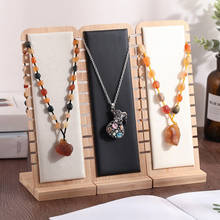 Solid Bamboo Wood Jewelry Display Stand Necklace Showcase Holder Pendant Long Chain Handing Organizer Rings Necklace Board 2024 - buy cheap
