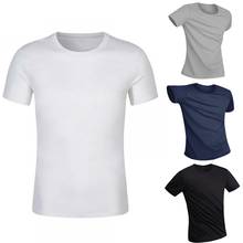 Anti Dirty Waterproof Casual Men's Athletic Solid Color T-Shirt Moisture-Wicking Fit Quick Dry Short-Sleeve Sports GYM Tee 2024 - buy cheap