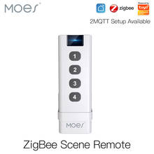 Moes ZigBee smart house Wireless Scene Switch 4 Gang Remote Portable Tuya Zigbee Hub Required No limit to Control Devices 2024 - buy cheap