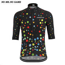 2020 Men classic cycling jersey black rainbow polka dot road bike wear clothing pro team racing bicycle clothes cool mtb jersey 2024 - buy cheap