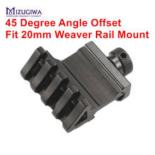 Mizugiwa 4 slot 45 graus ângulo deslocado ajuste 20mm weaver rail mount adaptador de liberação rápida liga de alumínio base escopo pistola 2024 - compre barato
