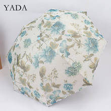 YADA New Ins Creative Embroidery Flower Pattern 3-Folding Umbrella Rain UV Umbrella For Women Man Windproof Umbrellas YS200206 2024 - buy cheap