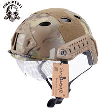 Sinairsoft proteção militar capacete rápido com engrenagem de proteção óculos tipo pj capacete salto tático airsoft esportes segurança 2024 - compre barato