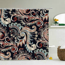 Cortinas de ducha de flores bohemias, impermeables, decoración de impresión 3d, tela de poliéster con ganchos, pantalla de baño de 180x200 2024 - compra barato