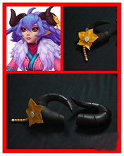 Accesorio para el cabello de LOL Spirit Blossom Kindred, horquilla de cuerno negro, pinza para el pelo, accesorios para disfraces de Halloween y Cosplay 2024 - compra barato