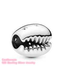 Summer 100% 925 Sterling Silver Sparkling Coffee Bean Shell Charm beads Fits Original Pandora bracelets Jewelry Making 2024 - buy cheap