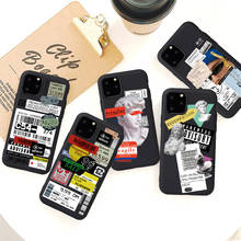 Funda de teléfono con etiqueta de letras de Arte de lujo para iphone, carcasa trasera suave de silicona 2020 para modelos 12 Pro Max, XR, XS, 11, 7, 8 plus, 6s, SE 2024 - compra barato