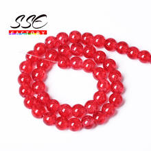 Natural Red Cracked Crystal Beads Natural Stone Round Loose Beads 8 10 12MM For Jewelry Making DIY Bracelet 15''Strand Wholesale 2024 - buy cheap