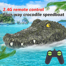 Barco de controle remoto de simulação crocodilo eletrônico 2.4g, brinquedo de pegadinha para festa, modelo de barco infantil para o verão 2024 - compre barato