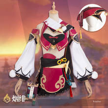 Genshin impacto yanfei traje jogo cosplay terno cosplay feminino conjunto completo de yan fei traje 2024 - compre barato