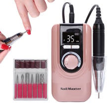 Conjunto portátil para manicure, lixa de unha com 35000rpm, máquina portátil para manicure 2024 - compre barato