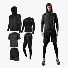 5pcs / Set Male Workout Gym Fitness Compression Sports Suit Clothes Running Jogging Sport Wear Exercise Workout Tights 2024 - buy cheap