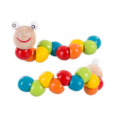 New Worm Twist Puppet Cognition fun Educational Toys Children Educational Rainbow Play Baby Wooden Caterpillar Toy For Kids 2024 - buy cheap