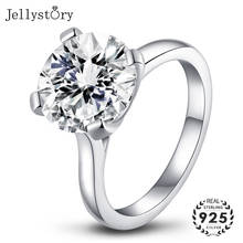 Jellystory anéis s925 prata esterlina redonda 3.5ct 10mm criado moissanites jóias de pedra preciosa para festa de noivado do casamento feminino 2024 - compre barato