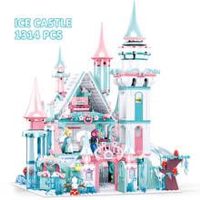 1314PCS Ice Castle Set Building Blocks Figures Snow World Series Queen Anna Model Toys For Girl Friends Gifts M38-B0789 2024 - buy cheap