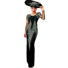 Женское облегающее платье с открытой спиной, черное бархатное длинное платье, вечерний костюм для выпускного вечера, одежда для ночного клуба, певицы, выступления, сцены 2024 - купить недорого