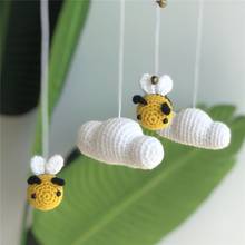 Baby Rattles Crib Mobiles Toy Bed Bell Knitting Wool Bee Cloud Wind Chime Pendant Nordic Kids Room Nursery Decoration 2024 - buy cheap