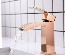 Brass Bathroom basin Faucet Basin High rose gold Single Handle Hot and Cold Water Mixer Tap BL980 2024 - buy cheap