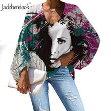 Jackherelook-camisetas De manga larga lateral para Mujer, Blusas De Verano con diseño De pintura, 2020 2024 - compra barato