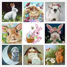 5D DIY Diamond Embroidery Animals Bunny Diamond Mosaic Rabbit Home Decor Diamond Painting Cross Stitch Rhinestones Picture Art 2024 - buy cheap