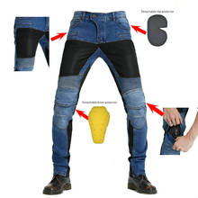 Pantalones vaqueros con equipo de protección para hombre, pantalón con rodilleras para motociclismo, ocio, motocross, exteriores, novedad 2024 - compra barato