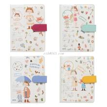 A5 Cute Cartoon Notebook Leather Diary Journal Planner Travelers Journal Agenda Organizer with Colored Pages 2024 - buy cheap