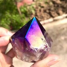 Titanium Aura Quartz Mineral Crystals Lower Gemstones Natural Reiki Healing Rough Stones Home Decoration 2024 - buy cheap