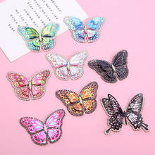 3D Butterfly Crystal Rhinestones Patches Iron on Patches for Clothing Hotfix Rhinestone Sticker on Clothes for Kids DIY Applique 2024 - buy cheap