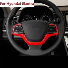 Red Fashion Wheel Steering Decorated Frame For Hyundai Elantra 1.6L 2016 2017 2018 car styling the new accessories 2024 - buy cheap