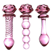 3pcs/set Rose Red Crystal Glass Anal Dilator Anal Sex Tools Gay Sex Toys Anal Plug Sex Plug for Man women Stimulation Buttplug. 2024 - buy cheap