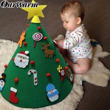 Ourwarm diy sentiu árvore de natal melhor presente para crianças suprimentos de ano novo porta parede pendurado ornamentos decoração natal casa 2024 - compre barato