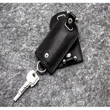 2021 Men Leather Keychain Holder Pocket Keys Housekeeper Card Zipper Case Accessories Purse Male Key Case Bag 2024 - buy cheap
