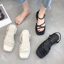 Clogs With Heel Female Sandal 2020 Sandals Med Womens Wedges Increasing Height Ladies Shoes Summer Clear Heels All-Match 2024 - buy cheap
