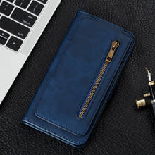 Роскошный кожаный чехол-кошелек на молнии для Huawei Y9 Y7 Y6 Y5 Prime Pro 2019 с отделением для карт и откидной крышкой, чехол для телефона, чехол Etui 2024 - купить недорого