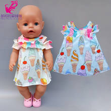 Vestido de balé 17 polegadas adequado para boneca recém-nascida de 43cm, vestido de boneca de 18 polegadas, calças de roupas 2024 - compre barato