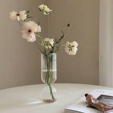 Florero de vidrio transparente para decoración del hogar, florero de mesa, arreglo decorativo para sala de estar, cultura del agua 2024 - compra barato
