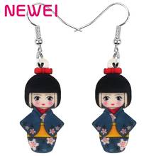 NEWEI-pendientes de acrílico con forma de flor japonesa para mujer, niña, chica, Kimono, colgante, joyería para mujer, niña, adolescente, niños, Charm de moda, gran oferta, regalo 2024 - compra barato