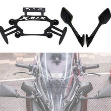 Motorcycle Stand GPS Bracket Mobile Phone Navigation Plate Bracket Rearview Mirrors Set for Yamaha XMAX300 400 250 125 2017-2019 2024 - buy cheap