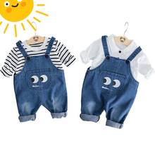 Одежда для маленьких мальчиков 2020, летняя одежда для новорожденных, повседневный костюм с ремешками, комплект из 2 предметов, комплекты одежды для младенцев 6, 9, 12, 24 месяца 2024 - купить недорого