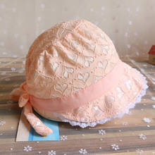 Spring summer cute baby princess hat with lace solid color lace baby child girl kids mesh bowl cap girl sun hat 2024 - buy cheap