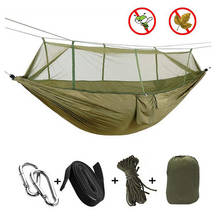 Portable Camping/garden Hammock with Mosquito Net Outdoor Furniture 1-2 Person Hanging Bed Strength Parachute Fabric Sleep Swing 2024 - buy cheap