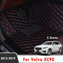 LHD-alfombrillas impermeables para coche, alfombras de cuero Anti suciedad con estilo personalizado, XC90 para Volvo, 2019, 2018, 2017, 2016, 2015, 5 plazas 2024 - compra barato