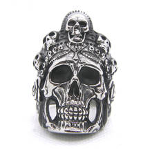 Support Dropship Newest Ghost Skull King Ring 316L Stainless Steel Fashion Jewelry Cool Demon Skull Ring 2024 - buy cheap