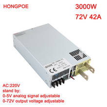 Fuente de alimentación de 3000W y 72V, transformador de alta potencia, controlador LED, Control de señal analógica, 0-72V, 0-5V, 220V, CA a CC, 72V, 42A 2024 - compra barato