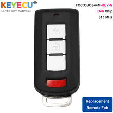 Keyecu chave de carro de controle remoto inteligente, para mitsubishi lancer outlander 2004-2011, fob 2 + 1 3 botões-2008 mhz-id fcc 2024 - compre barato