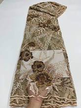 Bordado tecido de renda Sophia-218.8801 com lantejoulas nigeriano bonito tecido de renda lantejoulas para vestido de festa 2024 - compre barato