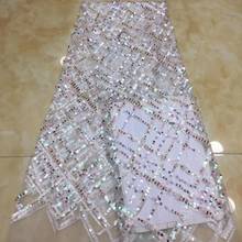 Jolin-9.9913 de encaje francés nigeriano, tela de encaje bordado con cuentas completas para vestido de novia 2024 - compra barato